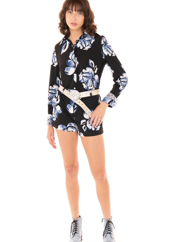 Ears of Buddha Franky W/ Denim Floral Long Sleeve for wholesale by Ears Of Buddha
