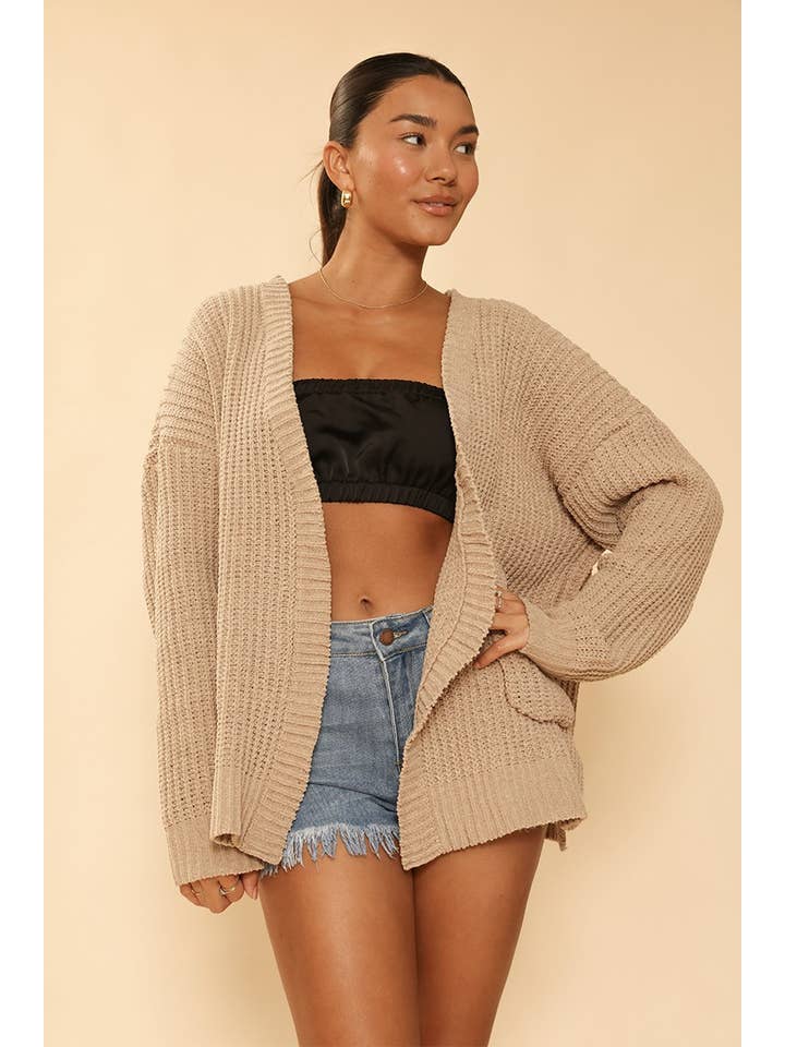 Miss Sparkling - Wholesale Cardigan - Women's - Knit Cardigan - With Side Slits