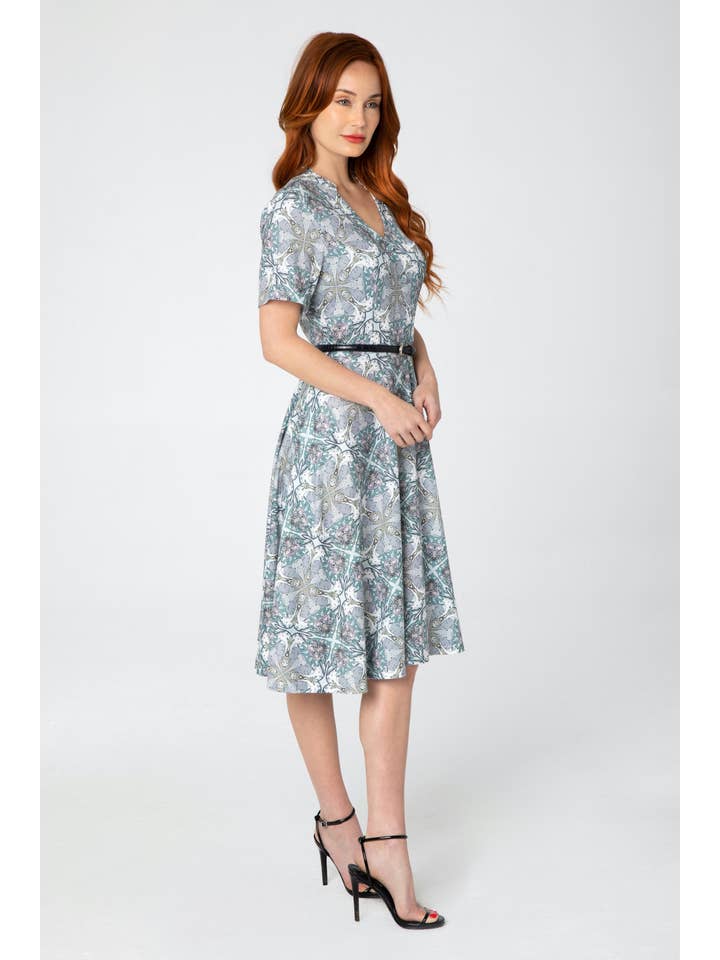 Grey Multi 21933 | Zoey | Knit Swing Dress With Pockets for wholesale on Faire