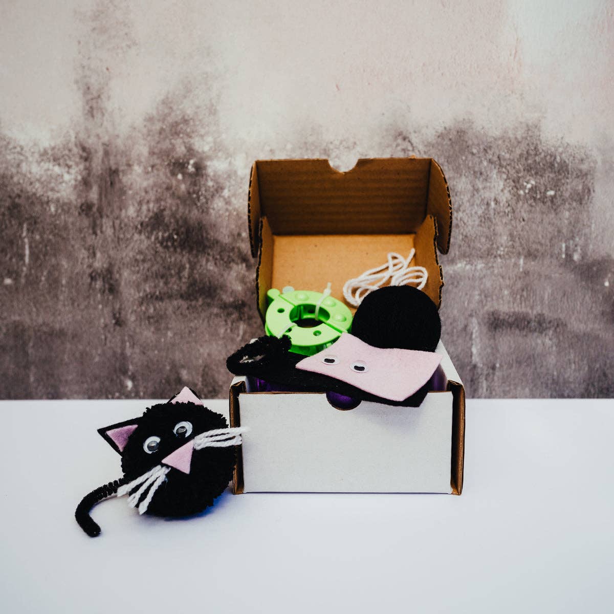 Pom Stitch Tassel - Vente Kit de bricolage – enfant - Pom Pom Cat | Chat | Animal de compagnie | Kit de bricolage1