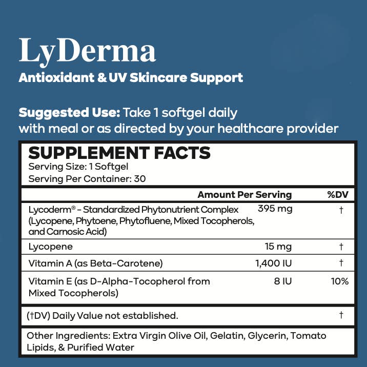 SaBio Therapeutics - Venta al por mayor Suplementos/vitaminas para beber - LyDerma - Soporte antioxidante y UV para el cuidado de la piel1