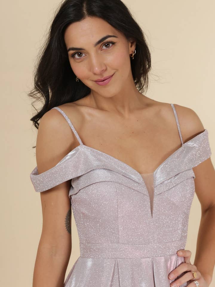 Lautinel - Vente Robe de soirée – femme - Robe de soirée longue à paillette col bateau R1836