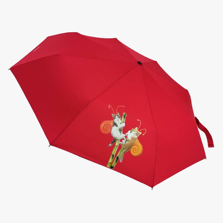 Hopfällbart paraply för damer "CUCCIOLI" | tryck Kattungar för wholesale av Linea Emme Collezioni