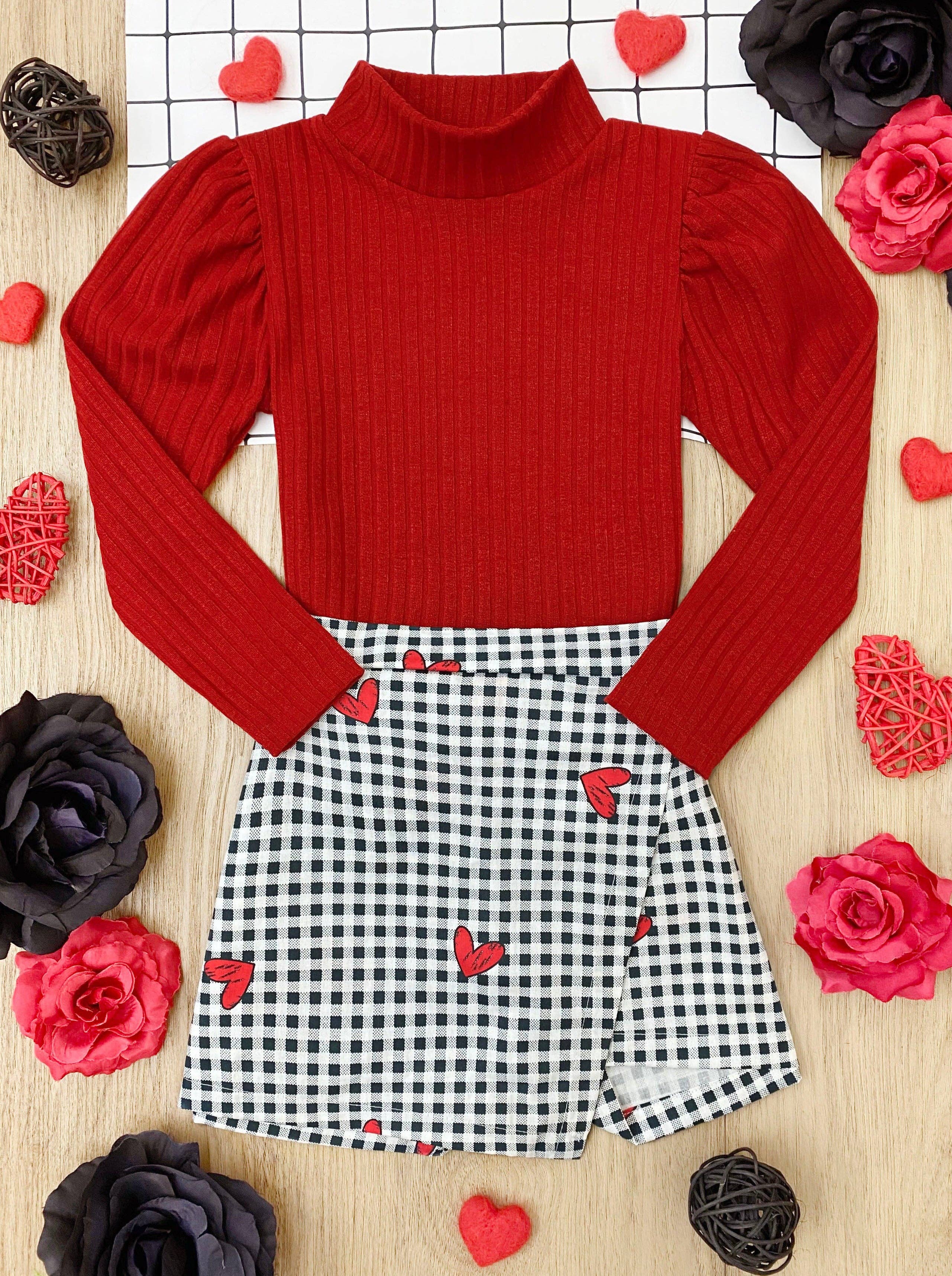 Red Only You Skort Set for wholesale on Faire1