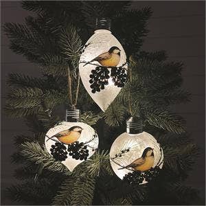 Audrey's Home & Gift - Venta al por mayor Adornos - Adornos LED - Chickadee (Pk/03 Ast)1