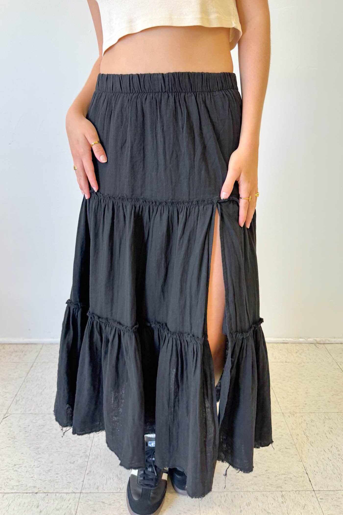 Nectar Clothing – Großhandel Rock – Damen – Maxirock mit Schlitz und Stufen16