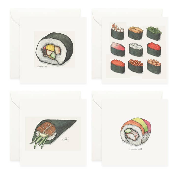 Yeesan Loh - Wholesale Stationery/notecard set - Box Set Cards / Sushi . Maki1