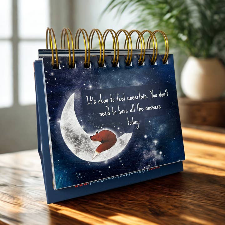 Fox Under The Moon - Wholesale Desk/Tabletop Sign - 365 Thoughts - Daily Encouragement Desktop Flipbook11