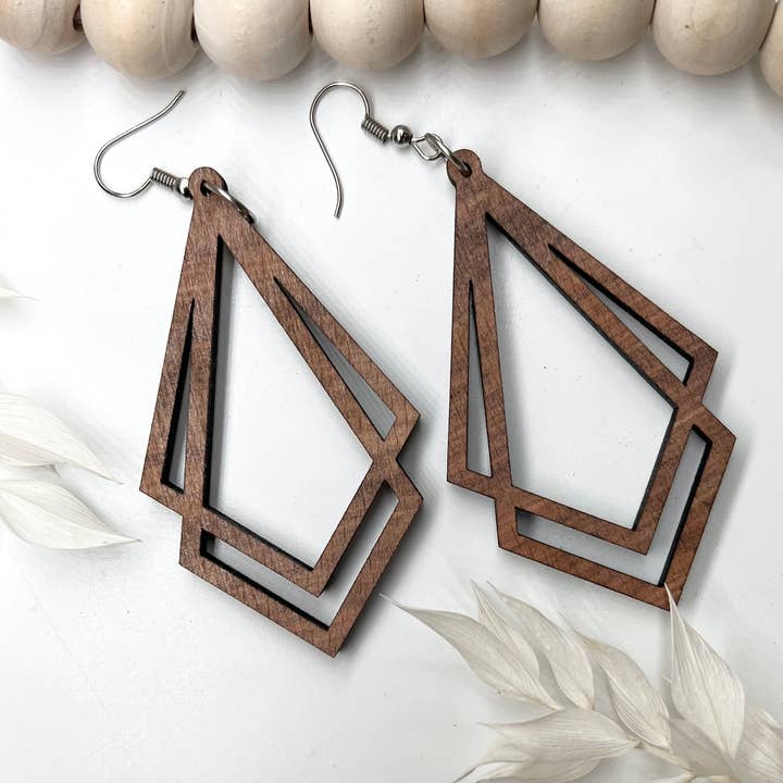 Wooden Earrings / Boho Style Earrings / Wood Earrings for wholesale by Make and Fun