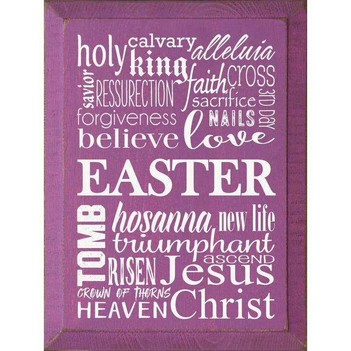 Easter Wordle Vertical Wood Sign for wholesale by SAWDUST CITY
