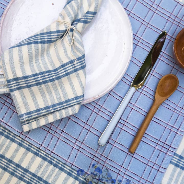 Archive NY - Wholesale Placemat - Set of 4 - Chiapas Plaid Light Blue Placemat