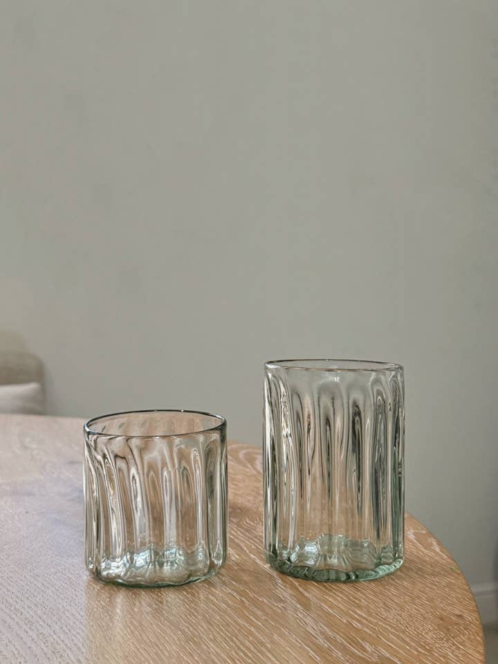 Handblown Fluted Tumbler for wholesale by Villa Lua Home