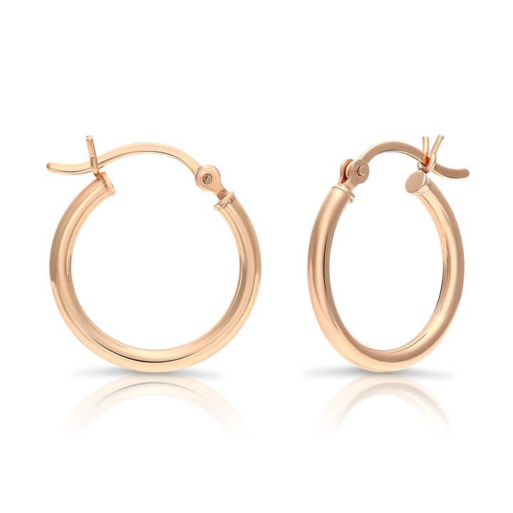Sterling Silver Round Hoop Earrings - 18mm for wholesale by NY Gold & Silver Trading Inc.