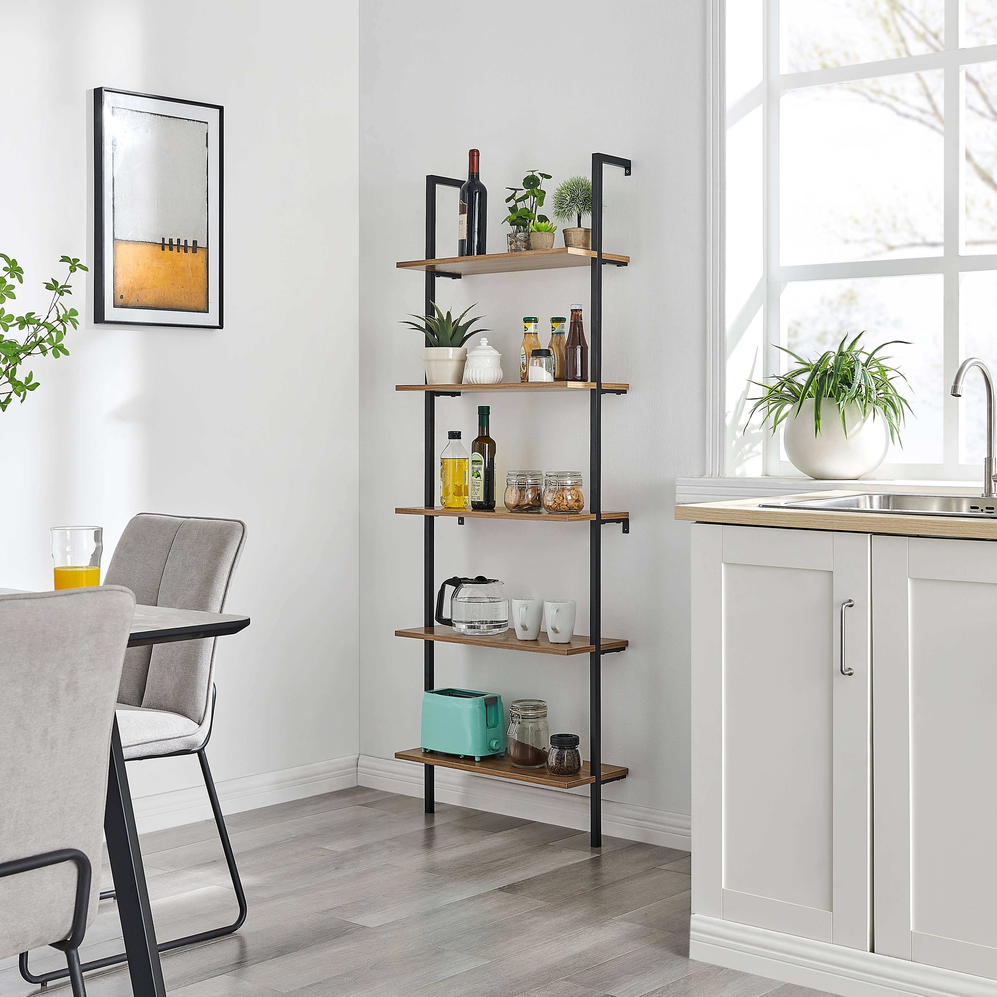 Danya B - Vendita all'ingrosso Mensole da parete - Danya B Everett Scaffale a Parete Moderno a Scala Aperta a 5 Ripiani39