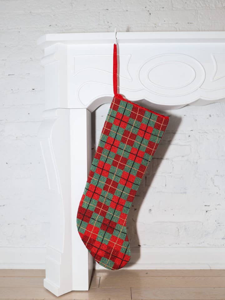 Calcetín de cuadros ✦ Rojo y verde para venta al por mayor de Island to East Side