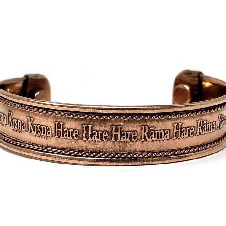 Copper Bracelet Magnetic (Hare Rama Hare Krsna) for wholesale by Vrinda