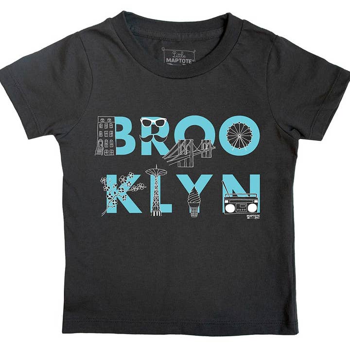 Brooklyn Font Toddler Tee for wholesale by Maptote
