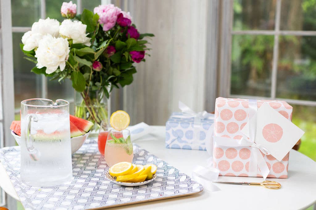 Ballard & Prescott - Wholesale Flat Wrap - Sand Dollar Wrapping Paper - Blue3