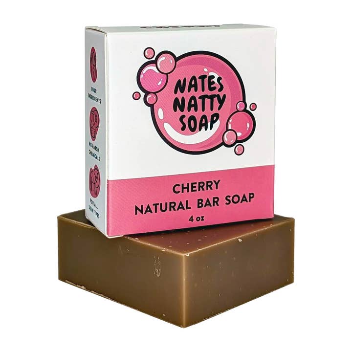 Cherry Natural Bar Soap, 4oz. for wholesale by Nate's Natty