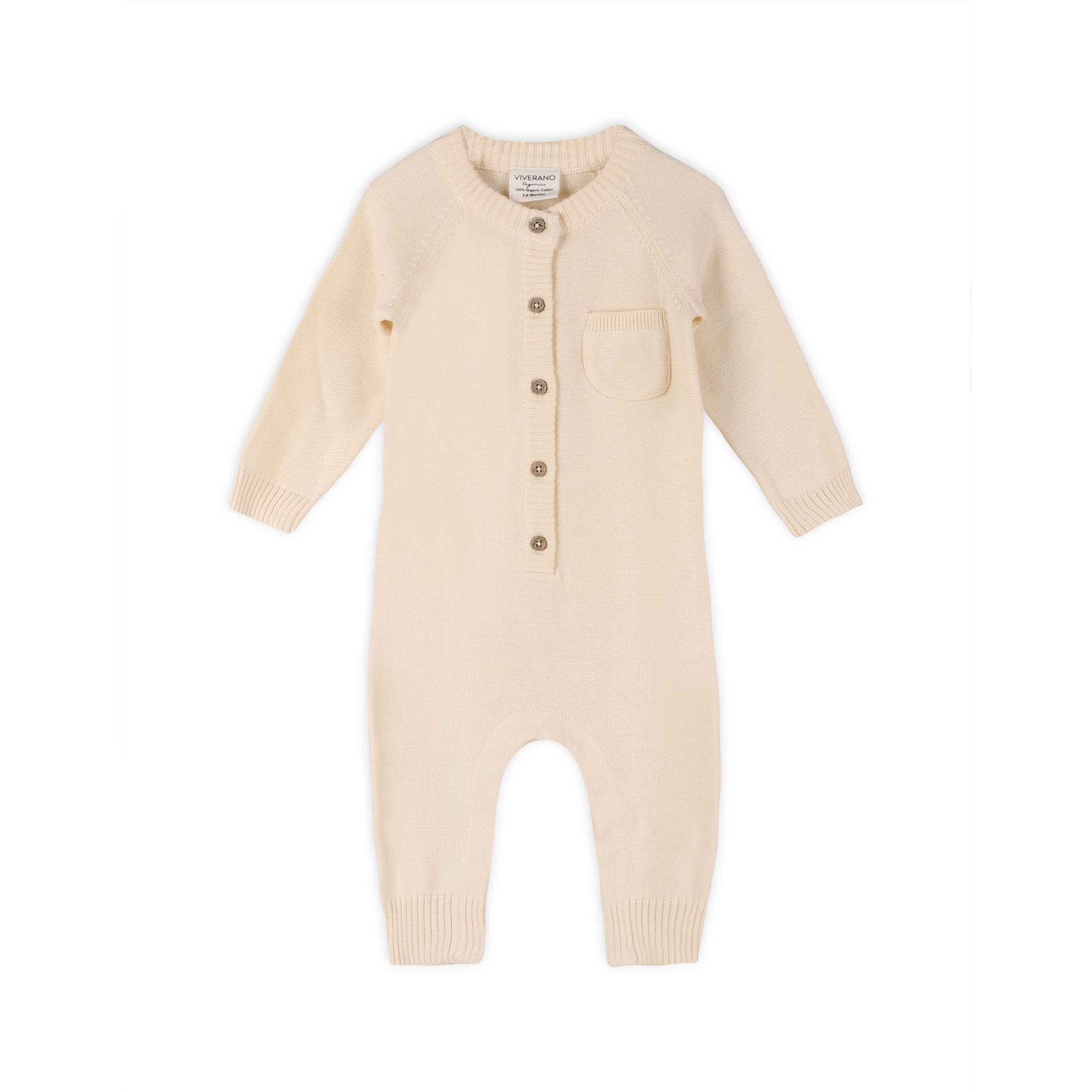 Viverano Organics - Wholesale Jumpsuit - Baby - Milan Sweater Knit Button Baby Jumpsuit (Organic Cotton)15
