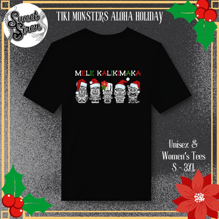 Tiki Monsters Aloha Holiday - Unisex Tee for wholesale by Sweet Siren Designs