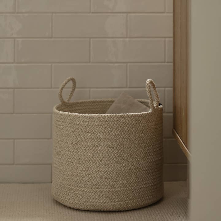 SUNNY HOME - Wholesale Basket - Cotton Rope Basket with Handles – Loops S4