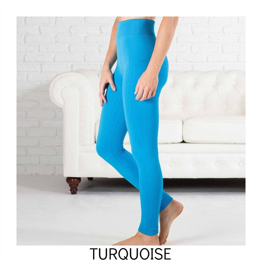 Truly Contagious - Venta al por mayor Leggings modernos - Mujer - Leggings forrados en forro polar de punto trenzado (TX200)8