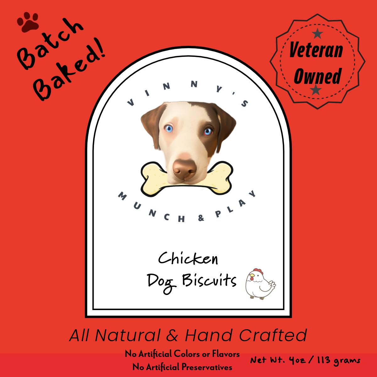 Vinny's Munch & Play - Wholesale Pet Biscuit - Dog - Chicken Dog Biscuit  2