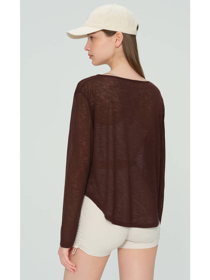 91thelabel - Wholesale Athletic Top - Women's - Calin Loose Fit Sheer Active Top Cover Up 4