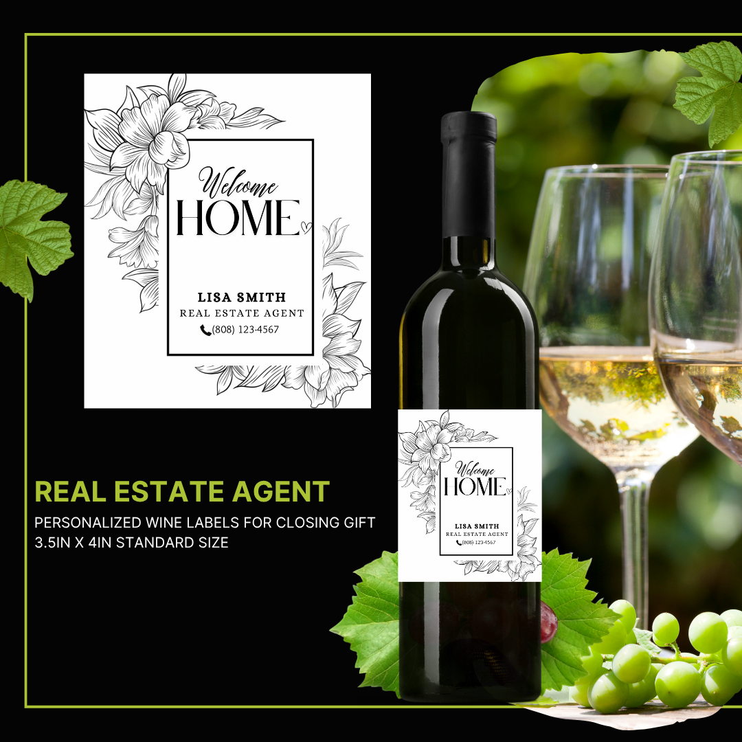 Unknown Designs - Wholesale Gift Tag Label - Welcome Home Wine Labels – 20 Pack - Perfect Closing gift0
