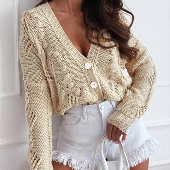 CREAMY Loose Crochet Lace Cardigan for wholesale on Faire1