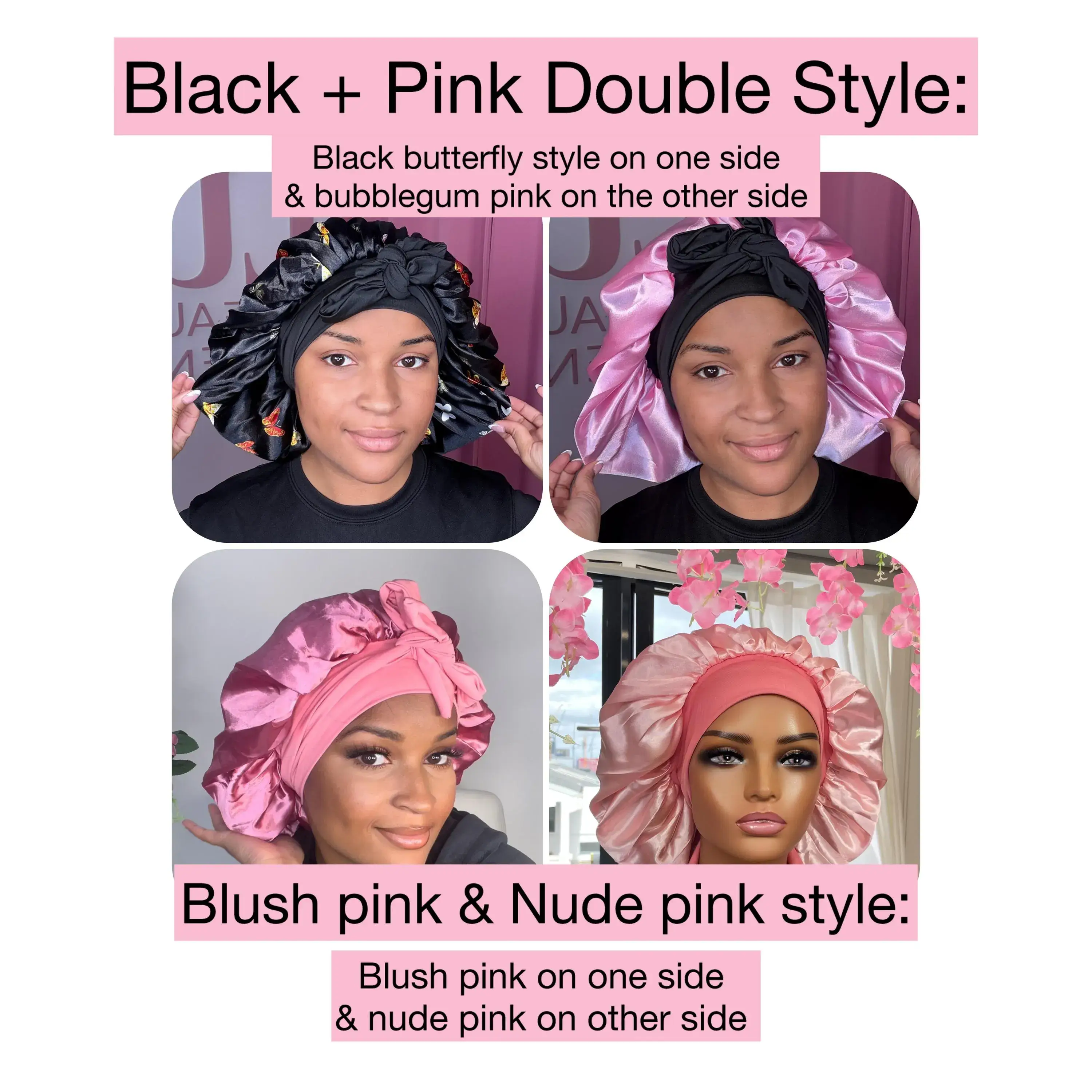 Lux Beauty Essentials Ltd - Vente Bonnet de nuit – femme - Bonnet Lux pour cheveux en satin de qualité9