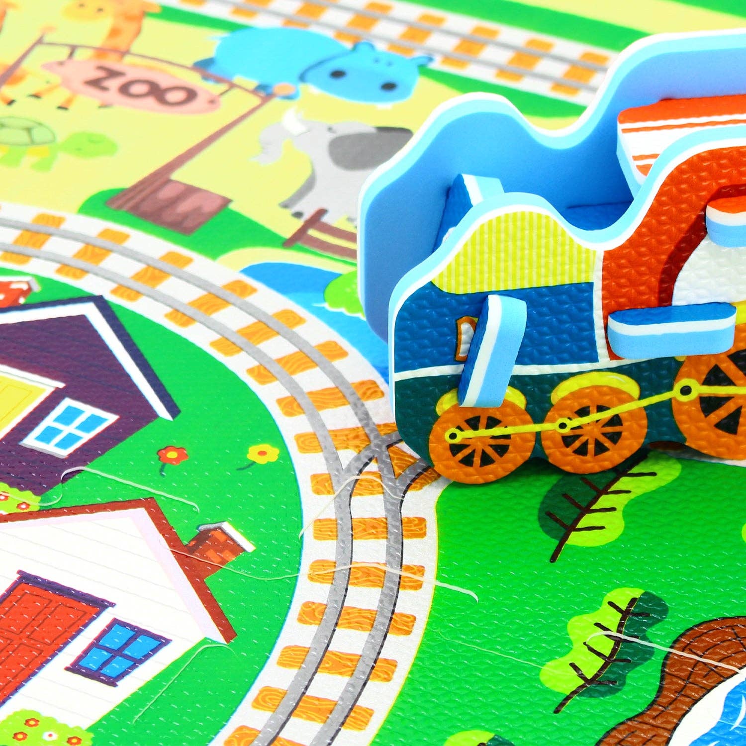 TRI-ACTION TOYS - Wholesale Play Mat - Kids & Baby - Sunta Train Track Play Mat with DIY Train6