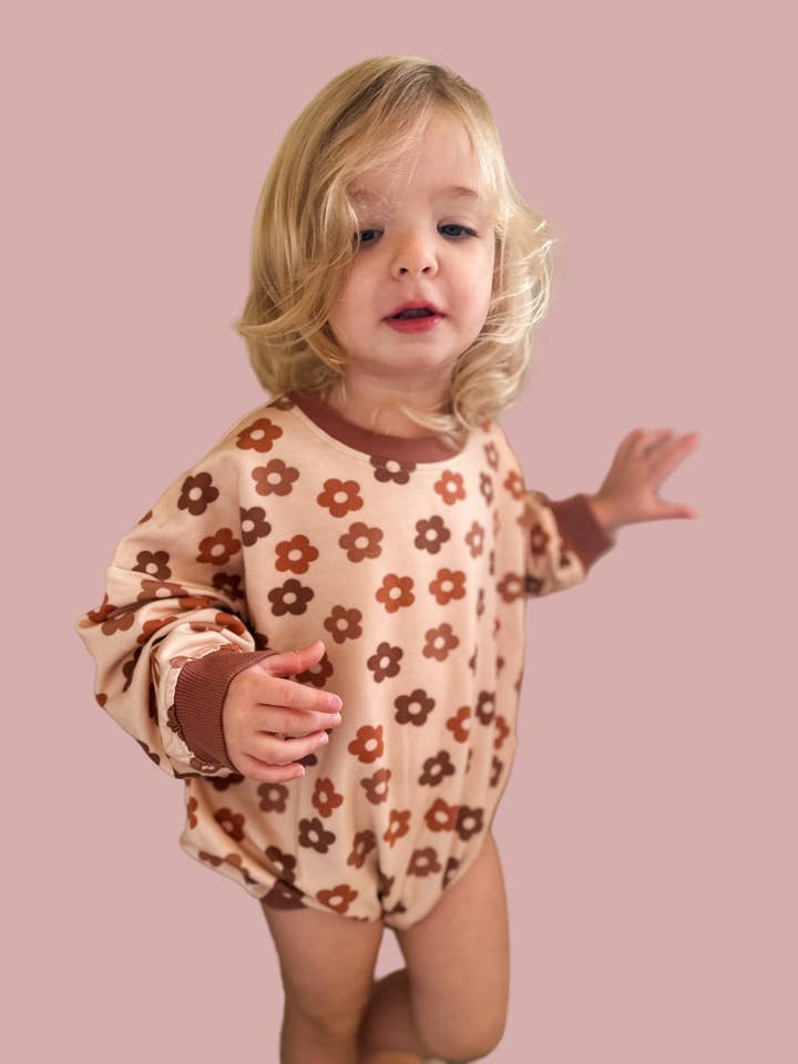 Addie Joy company - Wholesale Jumpsuit - Baby - Oversized Cozy Romper - Spiced Daisy4