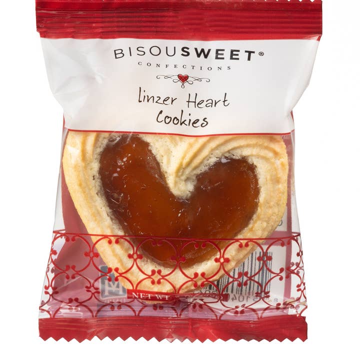 Bisousweet - Wholesale Cookie - NEW! Grab n Go Linzer Heart - 2pk