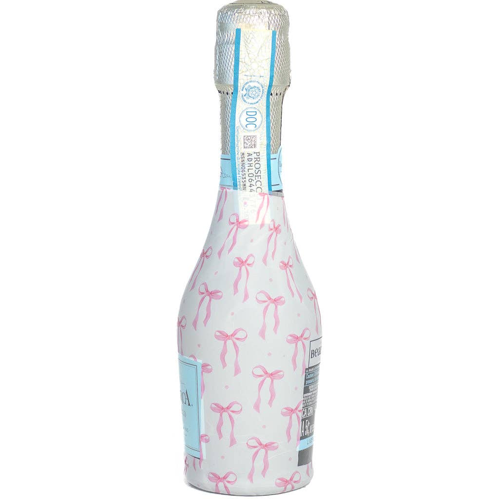Beau Bottles - Wholesale Wine Gift Bag - Beau Bottles Pink Bows - MINI Prosecco Collection - Six Pack1
