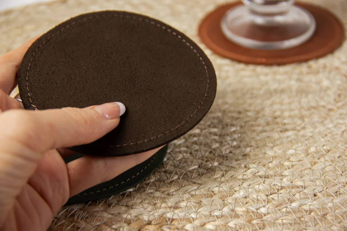 Pikore - Wholesale Onderzetters - Set ronde leren onderzetters3