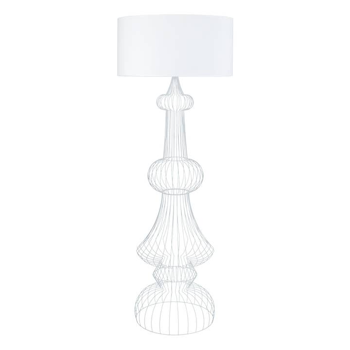 PAGODA - White Metal Column Floor Lamp for wholesale by Tosel Shop