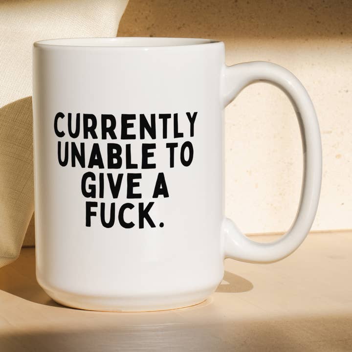 Atualmente Incapaz de Dar um Foda-se | Caneca por atacado de Wisdom and Wonder Designs