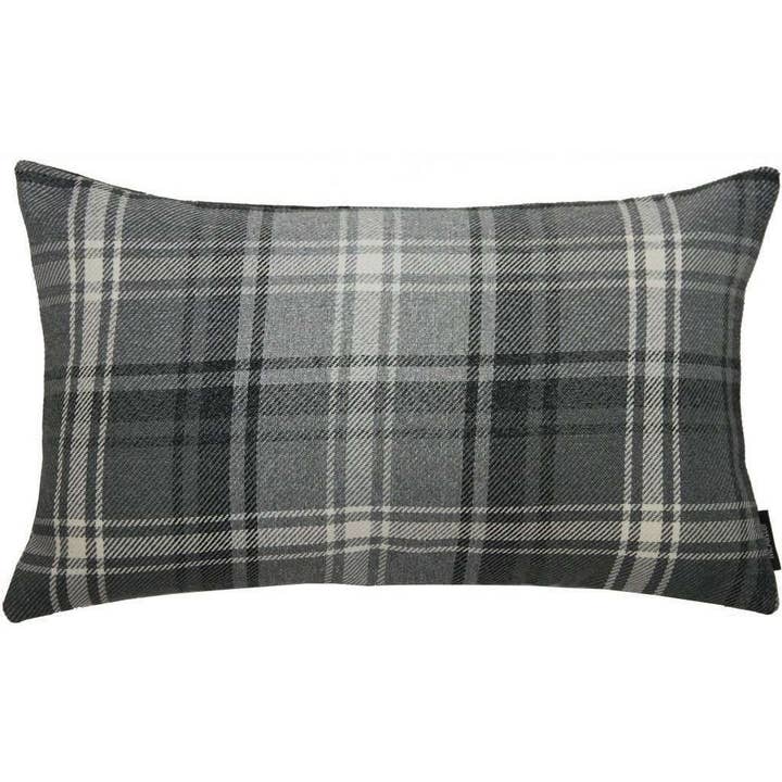 Angus Charcoal Grey Tartan Pillow for wholesale by Mcalister textiles