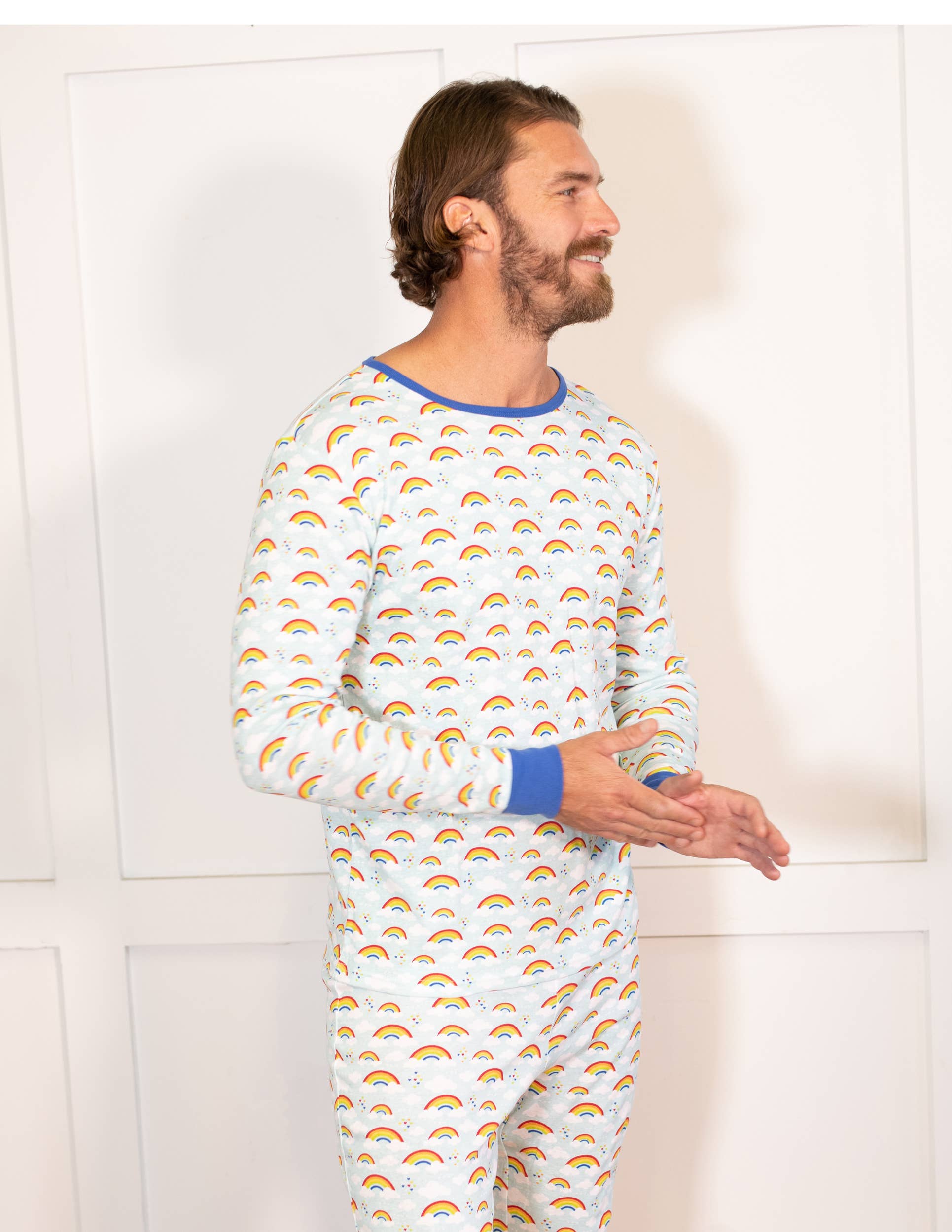 Leveret Pajamas - Wholesale Sleepwear Set - Men's - Mens Two Piece Cotton Pajamas Print10