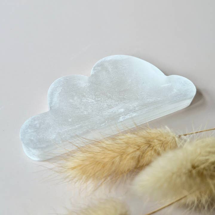 Selenit Opladningsskål i Skyform – ca. 10 cm | Rensning & Ro for engroshandel hos Moonlight Gemstones