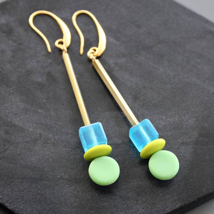 David Aubrey Jewelry - Wholesale Dangle Earrings - KYLE50 matte glass geometric earrings2