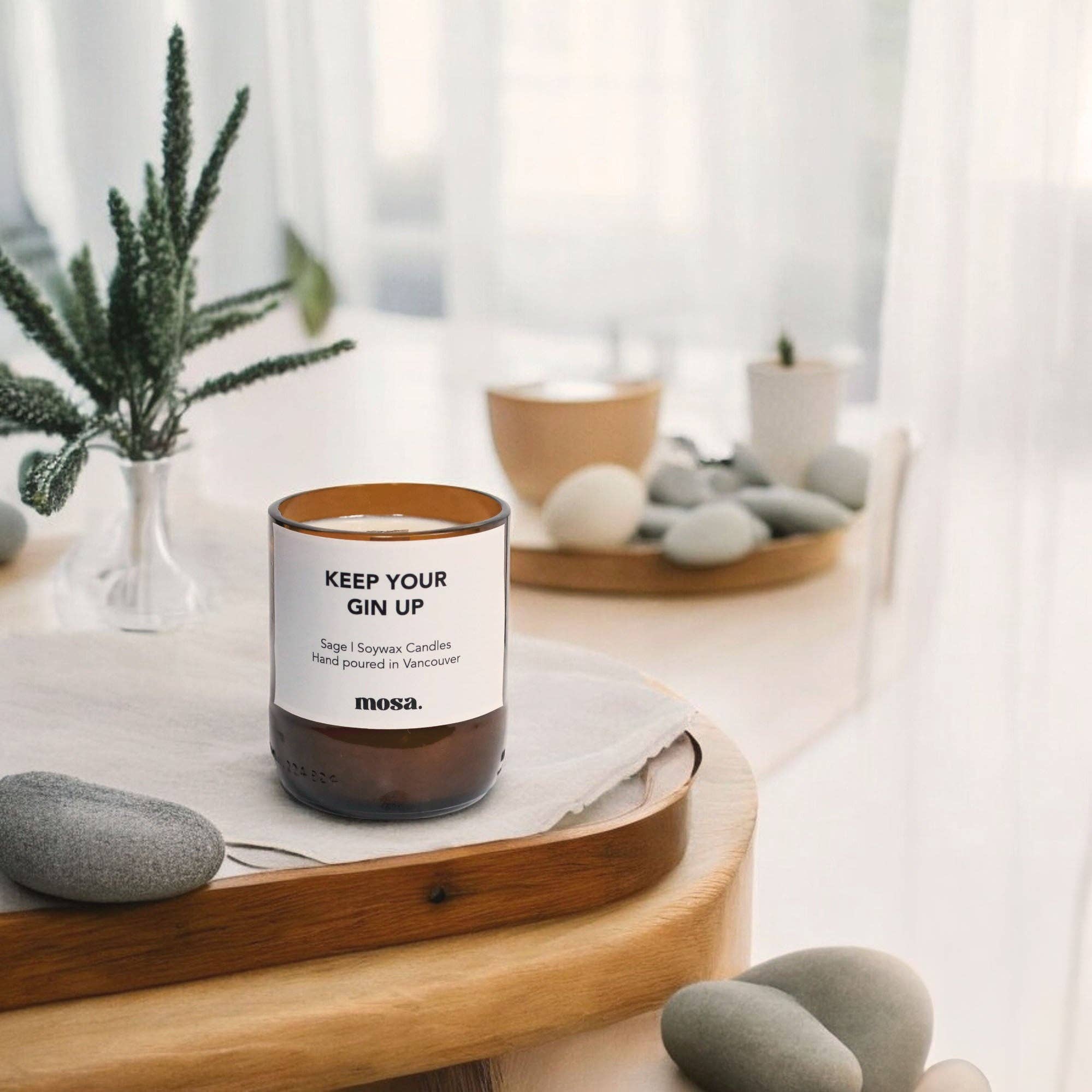 Mosa - Wholesale Jar/Filled Candle - Keep Your Gin Up - Sage Candle5