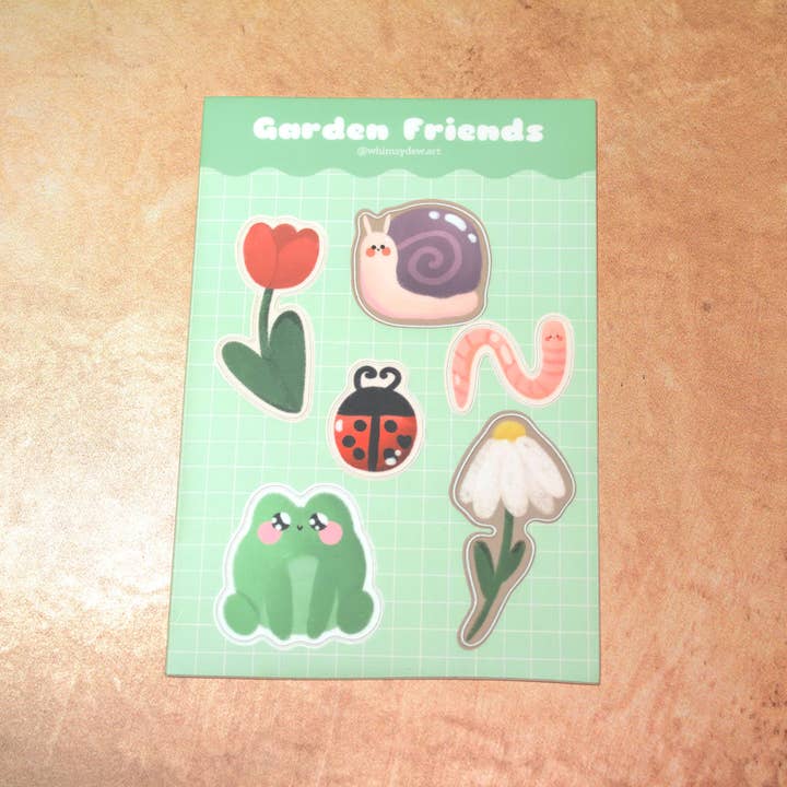 Whimsydew Art - Wholesale Sticker - Garden Friends Sticker Sheet1
