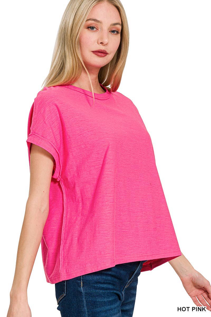 Vanilla Monkey - Wholesale Knit Top - Women's - Cotton Slub Round Neck Short Sleeve Tee4