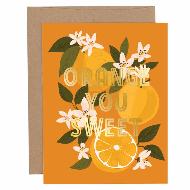 Orange You Sweet Greeting Card for wholesale by Paper Farm Press
