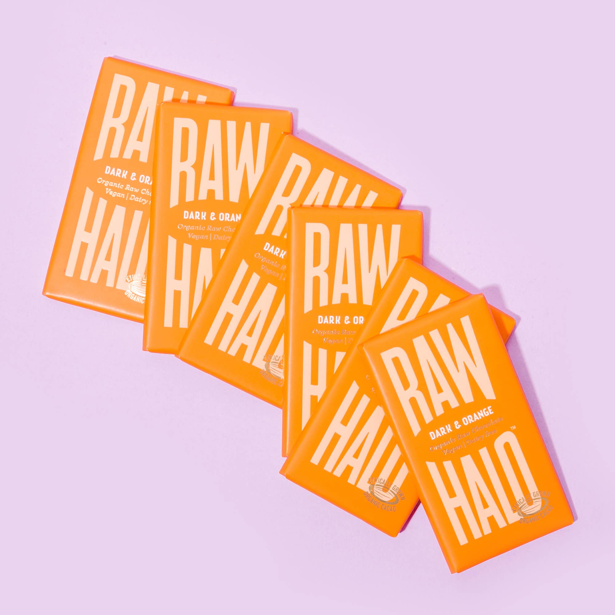 Raw Halo – wholesale Chocolate bar – Dark & Orange Organic Vegan Chocolate 35g (Case of 10)2