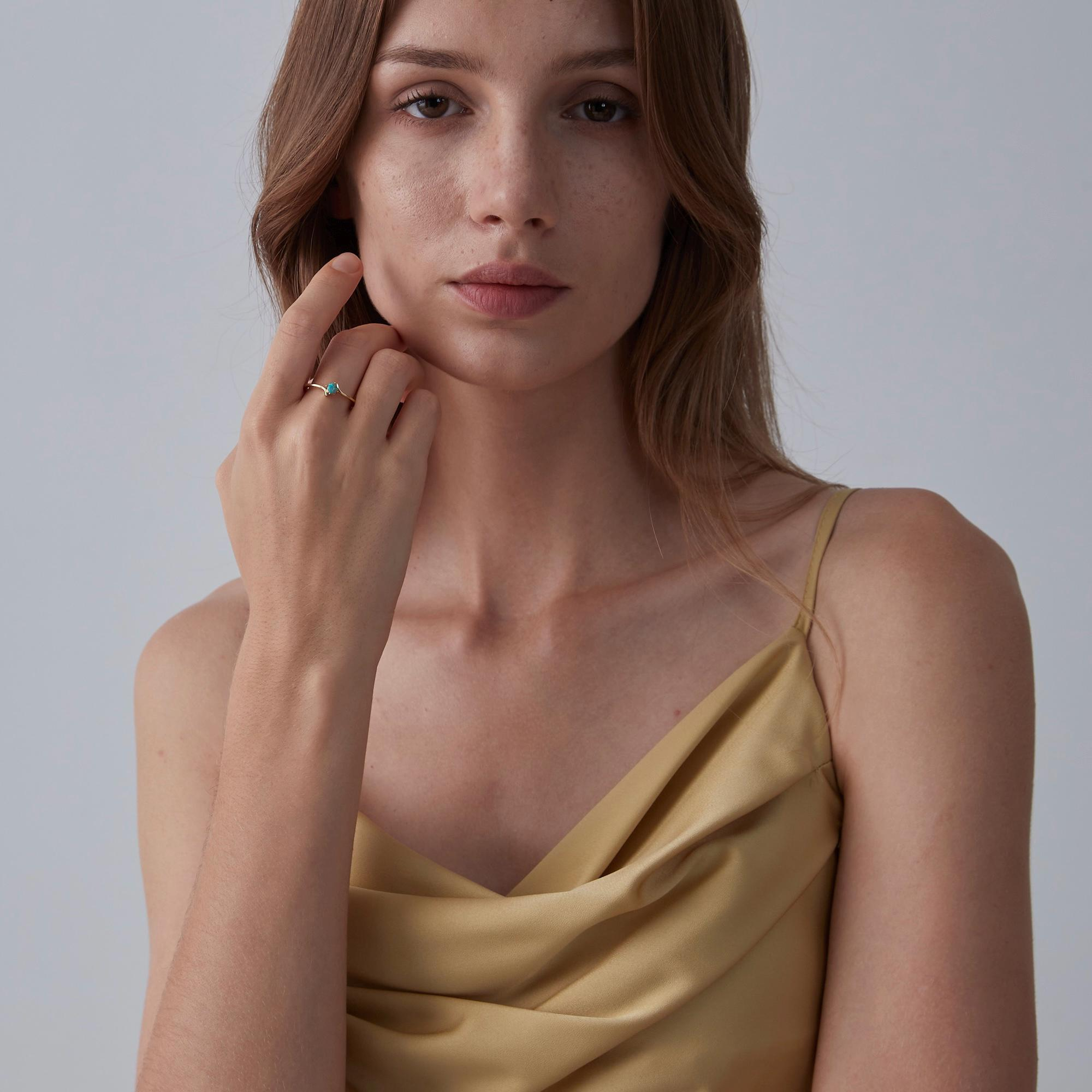 Perimade & Co. LLC - Wholesale Single Stone/Solitaire Ring - Natural Opal Stacking Thin Band Ring in 925 Sterling Silver5