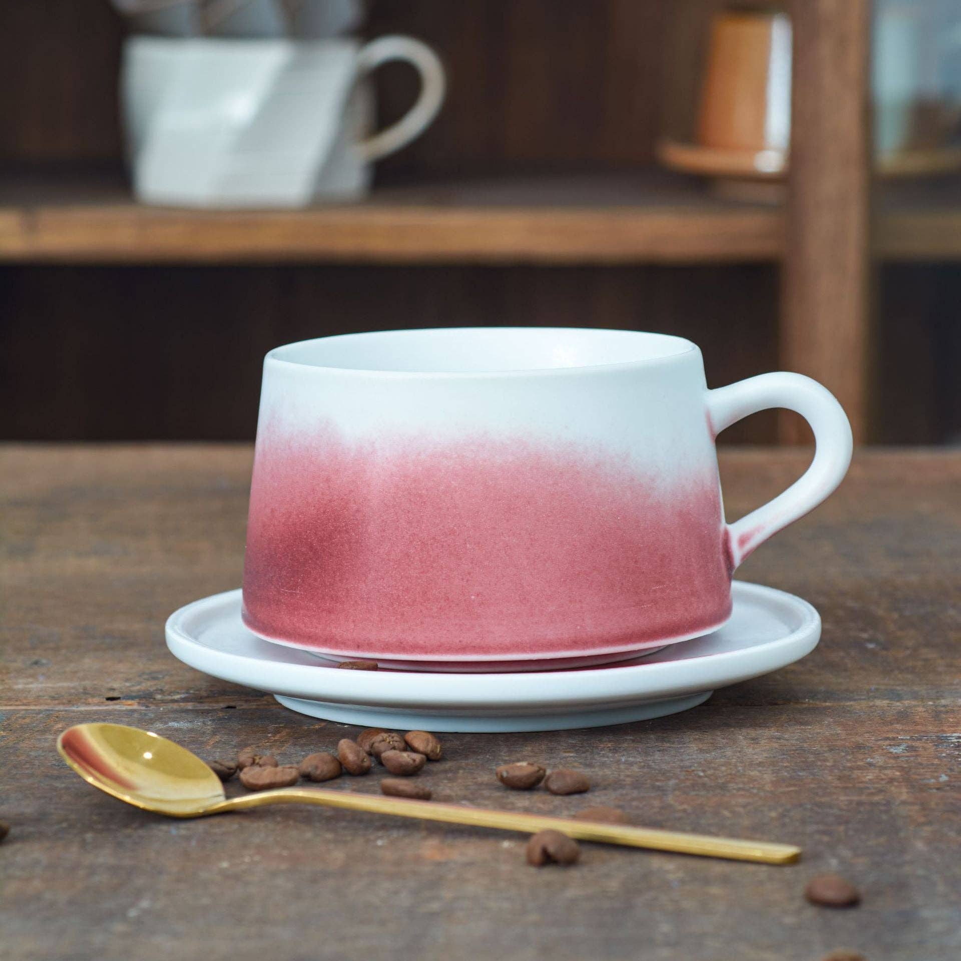 Gohobi （We cover U.S. import duties） - Vendita all'ingrosso Tazza - Set tazza e piattino in gres giapponese colorato graduale fatto a mano Gohobi0